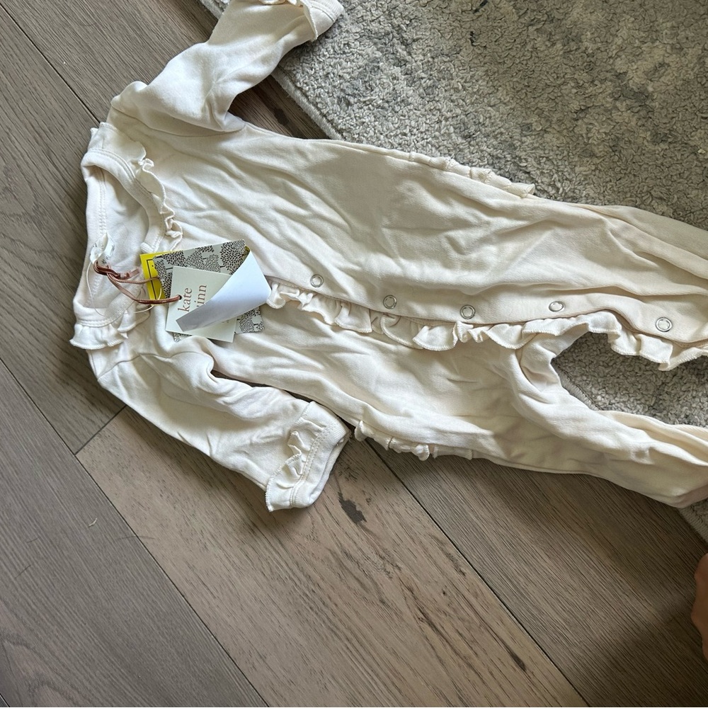 Quinn Cream Baby Onesie with Ruffles 3-6 months
